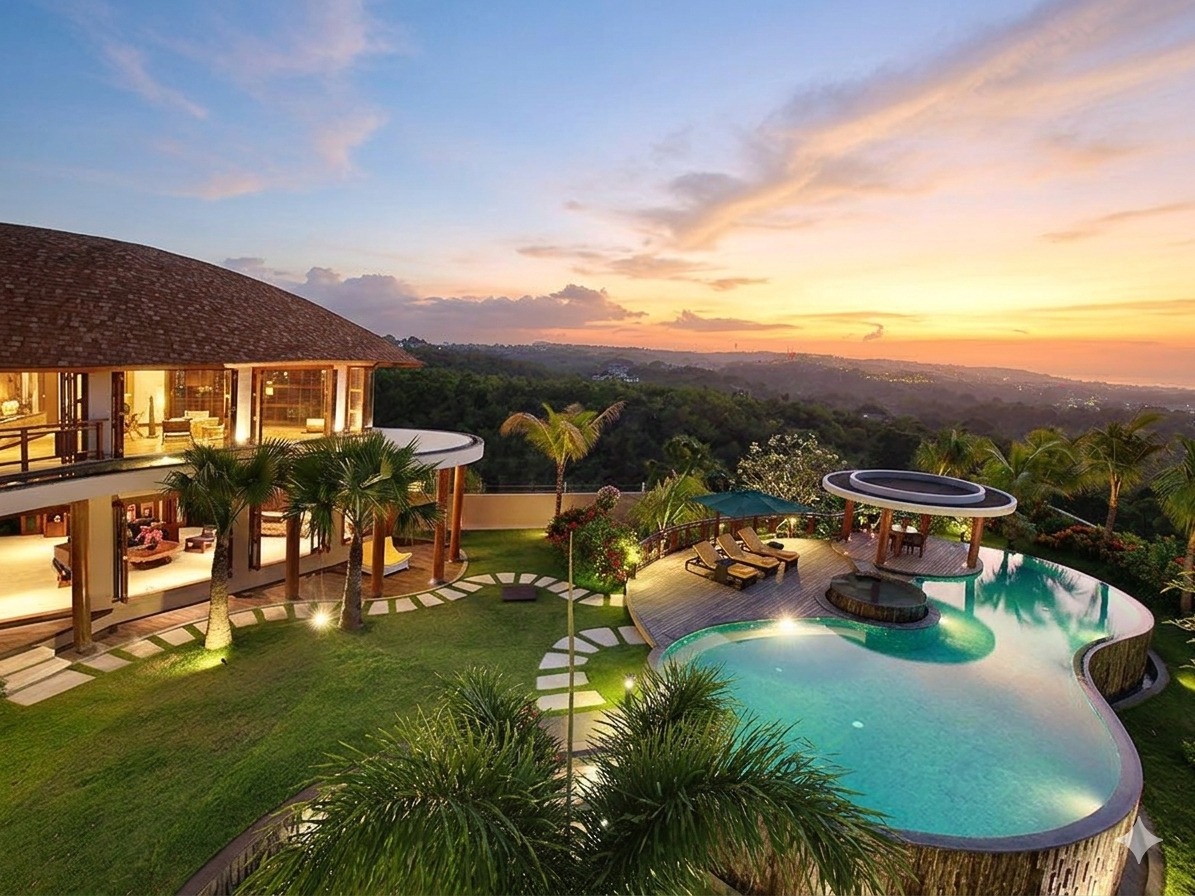 Private luxury villa in Bali with tropical garden